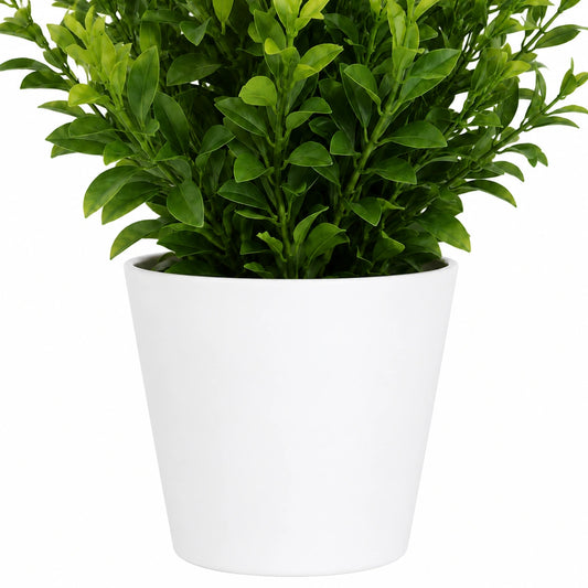 Liberty Wholesale Artificial Green Leaf Potted Plant with White Plastic Pot