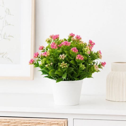 Liberty Wholesale Artificial Lavender Potted Plant with White Plastic Pot