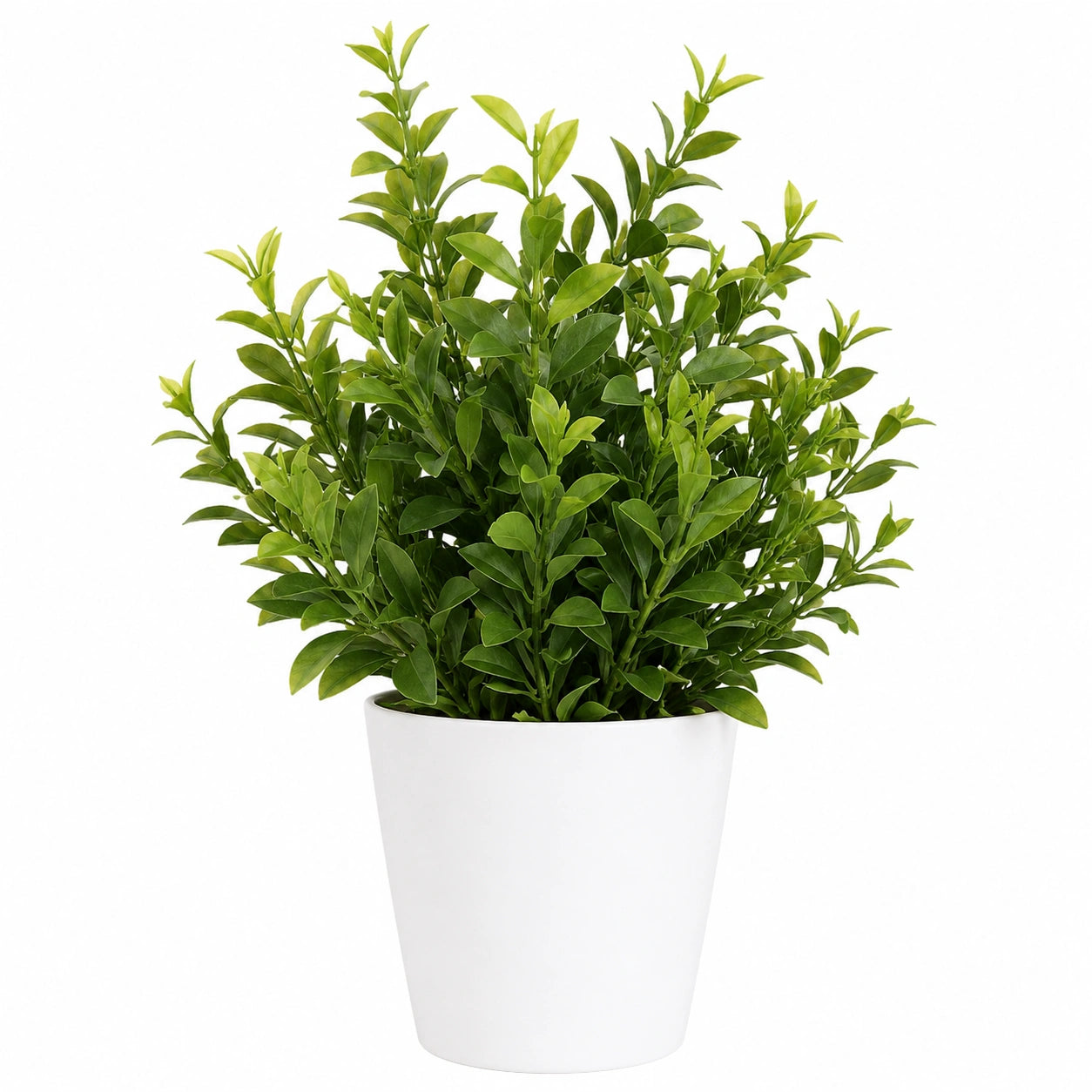 Liberty Wholesale Artificial Green Leaf Potted Plant with White Plastic Pot