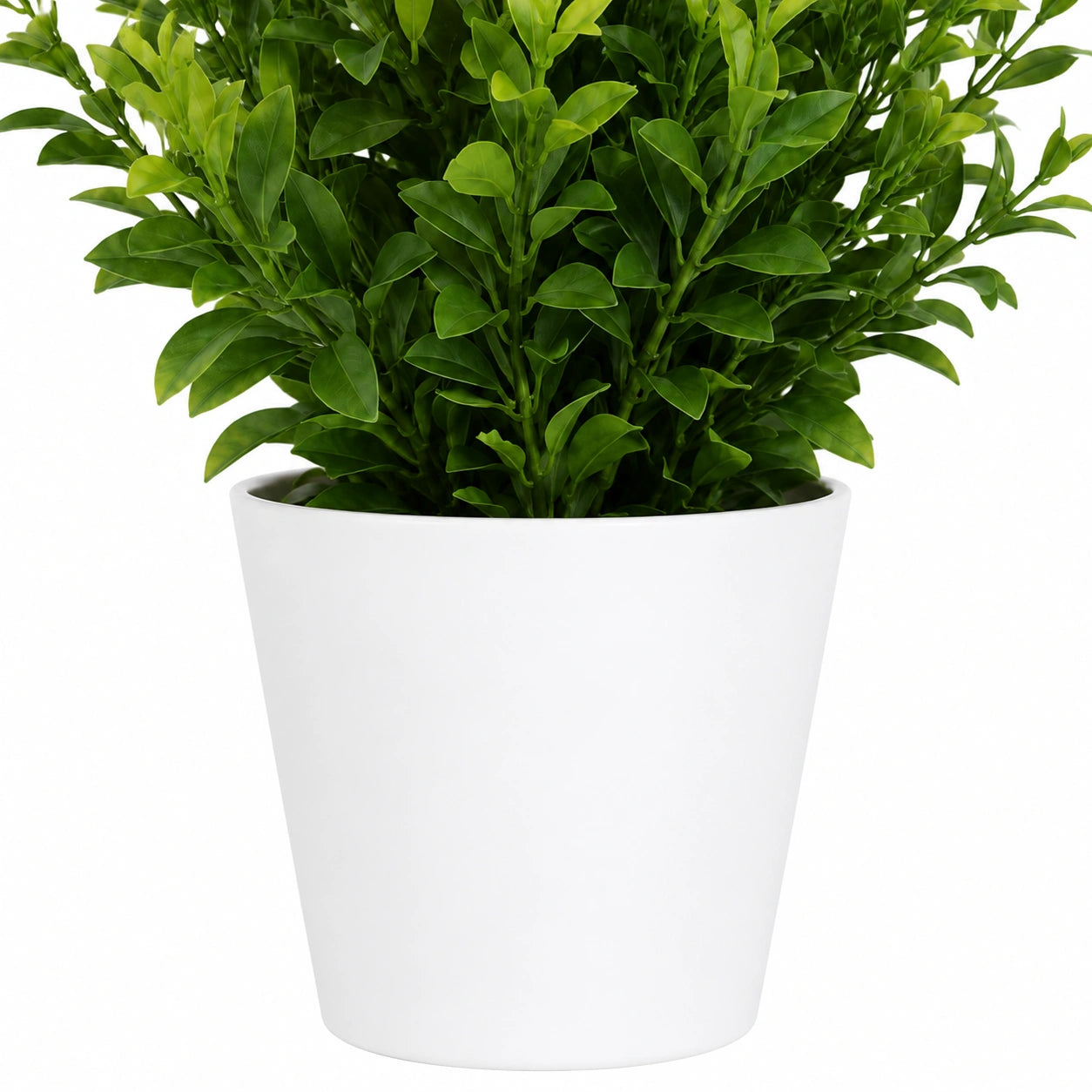 Liberty Wholesale Artificial Green Leaf Potted Plant with White Plastic Pot