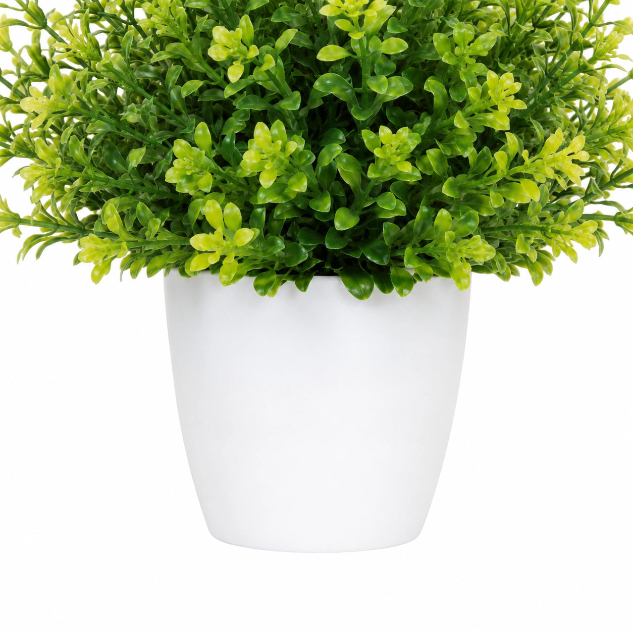 Liberty Wholesale Artificial Green Potted Plant with White Plastic Pot