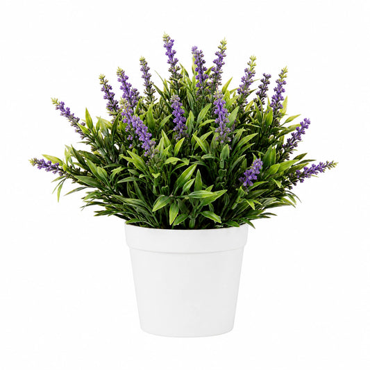 Liberty Wholesale Artificial Lavender Potted Plant with Plastic Pot