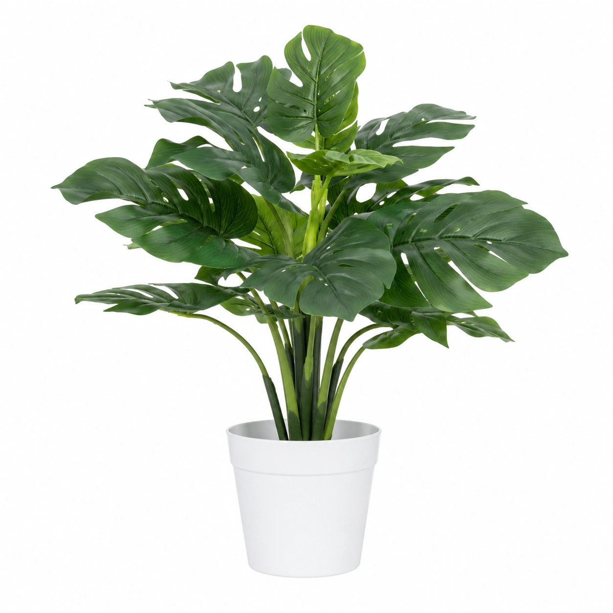 Liberty Wholesale Artificial Monstera Potted Plant with White Plastic Pot