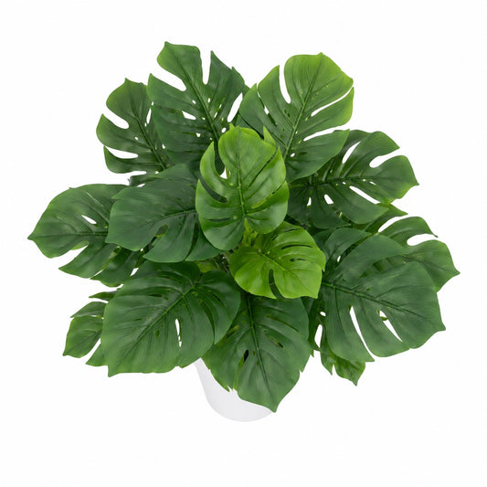 Liberty Wholesale Artificial Monstera Potted Plant with White Plastic Pot