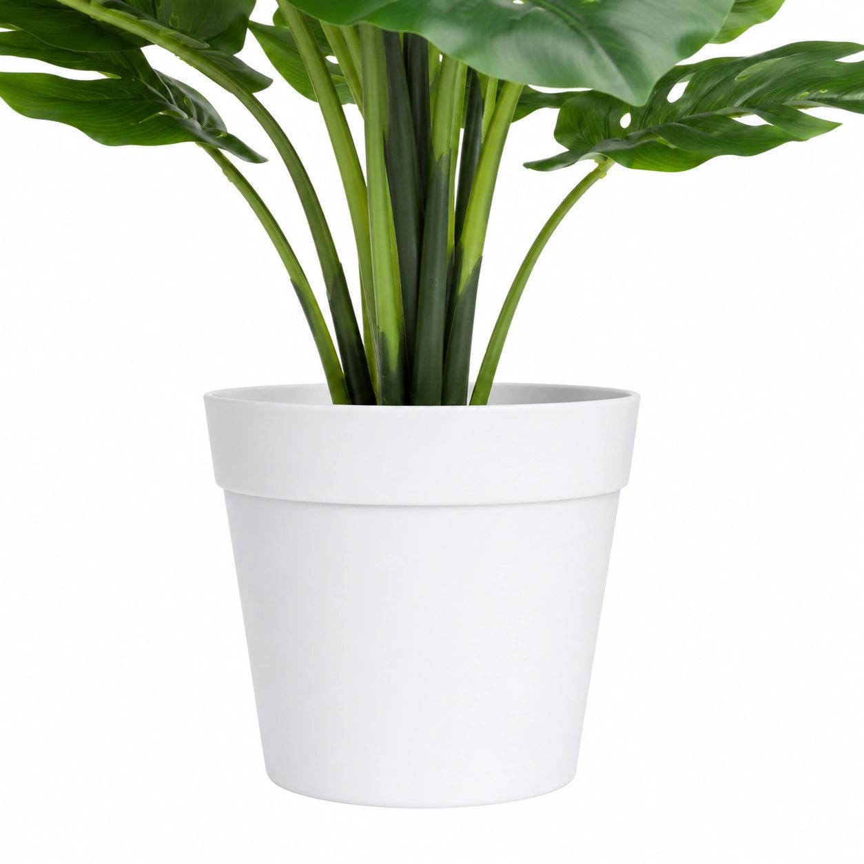 Liberty Wholesale Artificial Monstera Potted Plant with White Plastic Pot